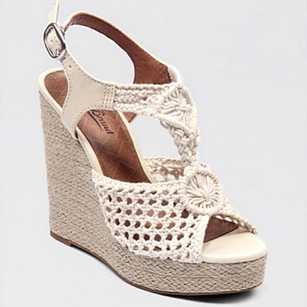 Crochet Lace Wedges Sandals - Lucky Brand Free People
